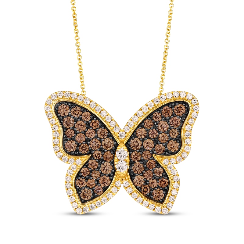 Le Vian Vault Diamond Butterfly Necklace 2-1/2 ct tw Honey Gold Plated 20