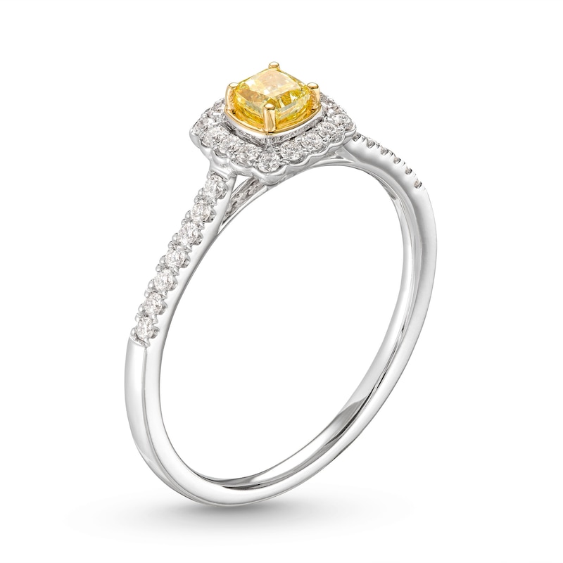 Le Vian Sunny Yellow Diamond Ring 3/8 ct tw Two-Tone Gold Plated
