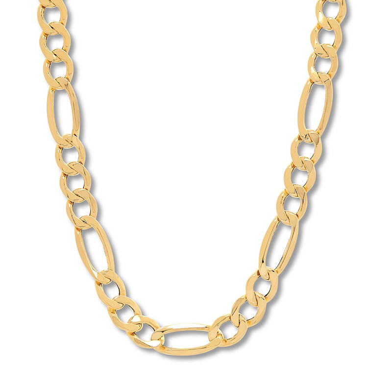 Figaro Link Necklace Yellow Gold Plated 22