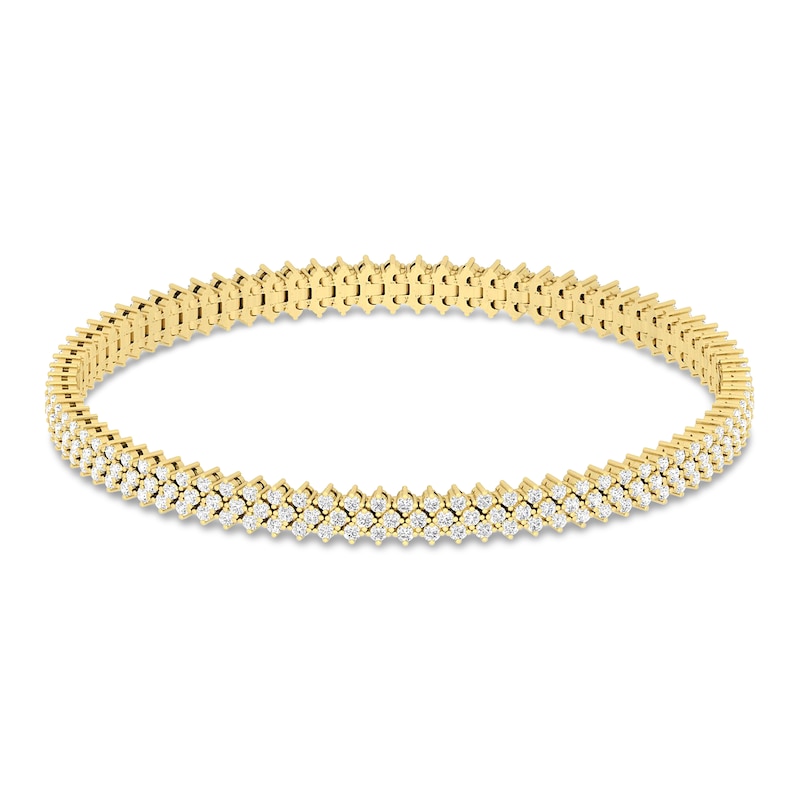 Diamond Fashion Bracelet 3 ct tw Yellow Gold Plated 7