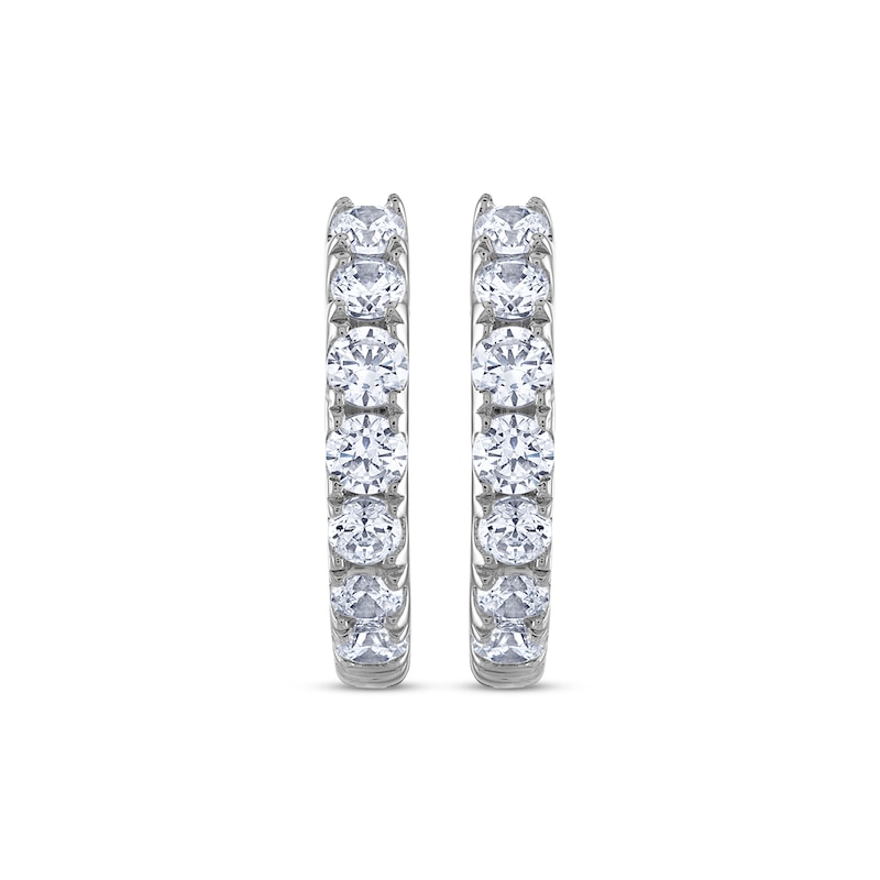 THE LEO Diamond Hoop Earrings 1/2 ct tw White Gold Plated