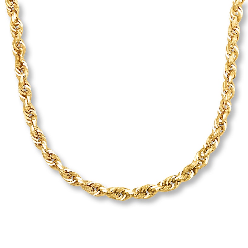 Solid Chain Necklace Yellow Gold Plated 24