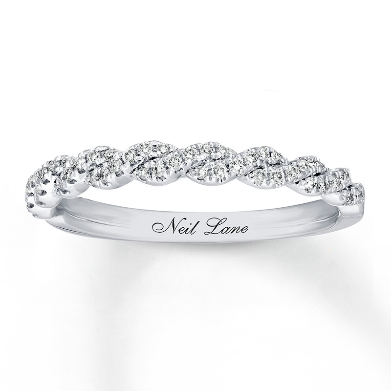 Neil Lane Wedding Band 1/5 ct tw Diamonds White Gold Plated