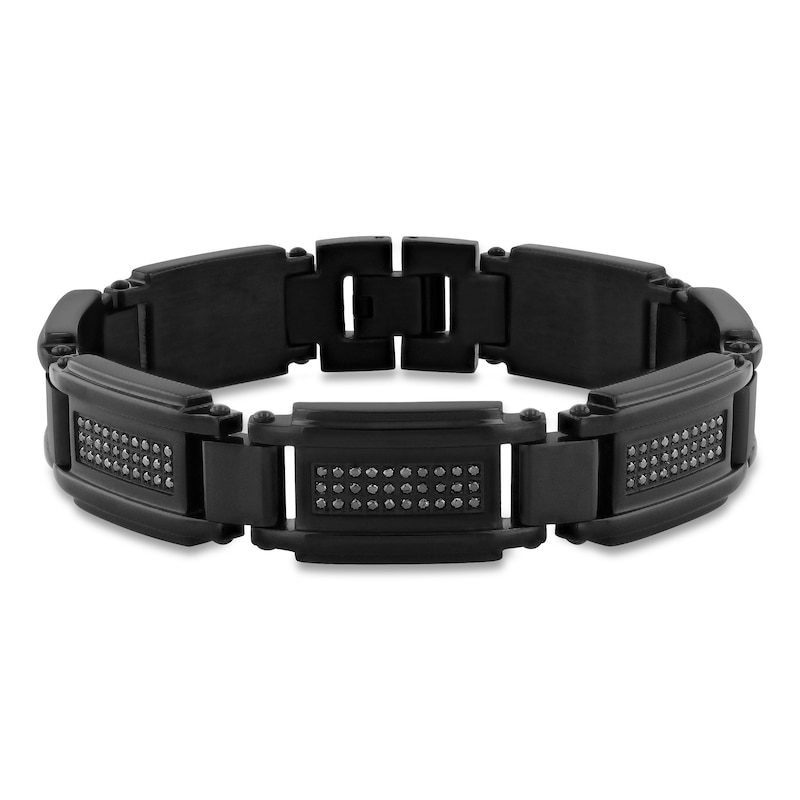 Men's Black Diamond Bracelet 1 ct tw Stainless Steel/Black Ion Plating 8.5