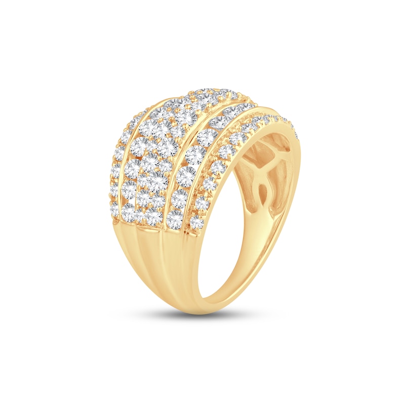 Diamond Anniversary Ring 2 ct tw Round-cut Yellow Gold Plated