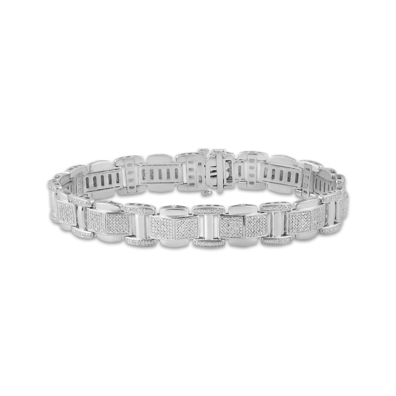 Men's Diamond Bracelet 1 ct tw Silver Plated 8.5