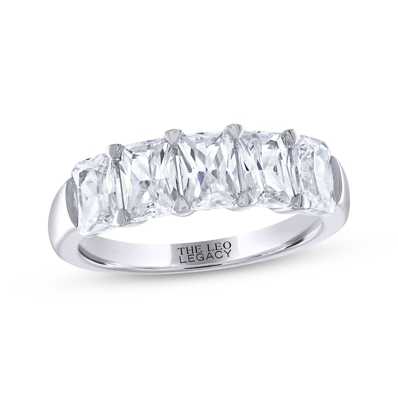 THE LEO Legacy Lab-Created Diamond Emerald-Cut Anniversary Band 3 ct tw White Gold Plated