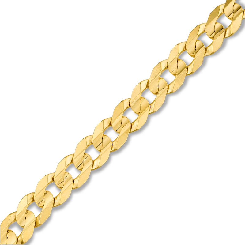 Solid Cuban Curb Chain Bracelet Yellow Gold Plated 9