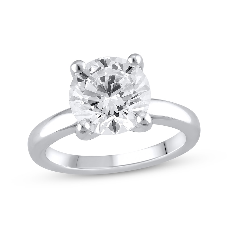 Lab-Created Diamonds by Solitaire Engagement Ring 4 ct tw White Gold Plated