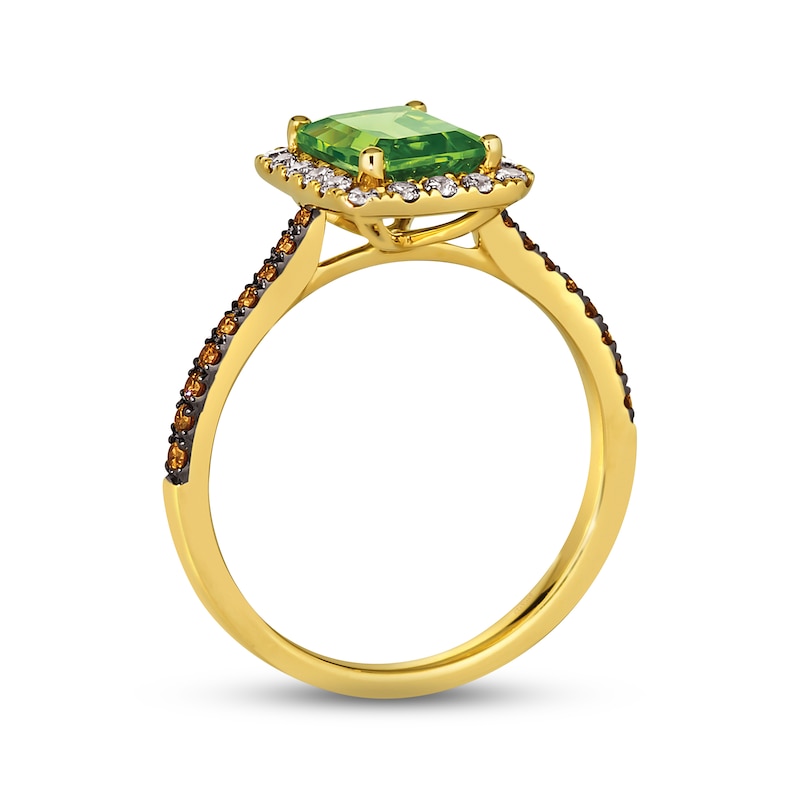 Le Vian Creme Brulee Peridot Ring 3/8 ct tw Diamonds Honey Gold Plated