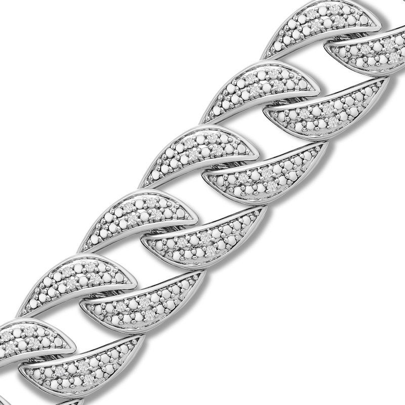 Men's Diamond Bracelet 1 ct tw Silver Plated 8.5
