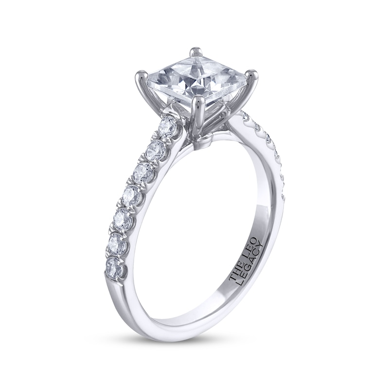 THE LEO Legacy Lab-Created Diamond Princess-Cut Engagement Ring 2-3/8 ct tw White Gold Plated