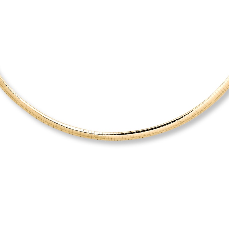 Solid Omega Necklace Yellow Gold Plated 18
