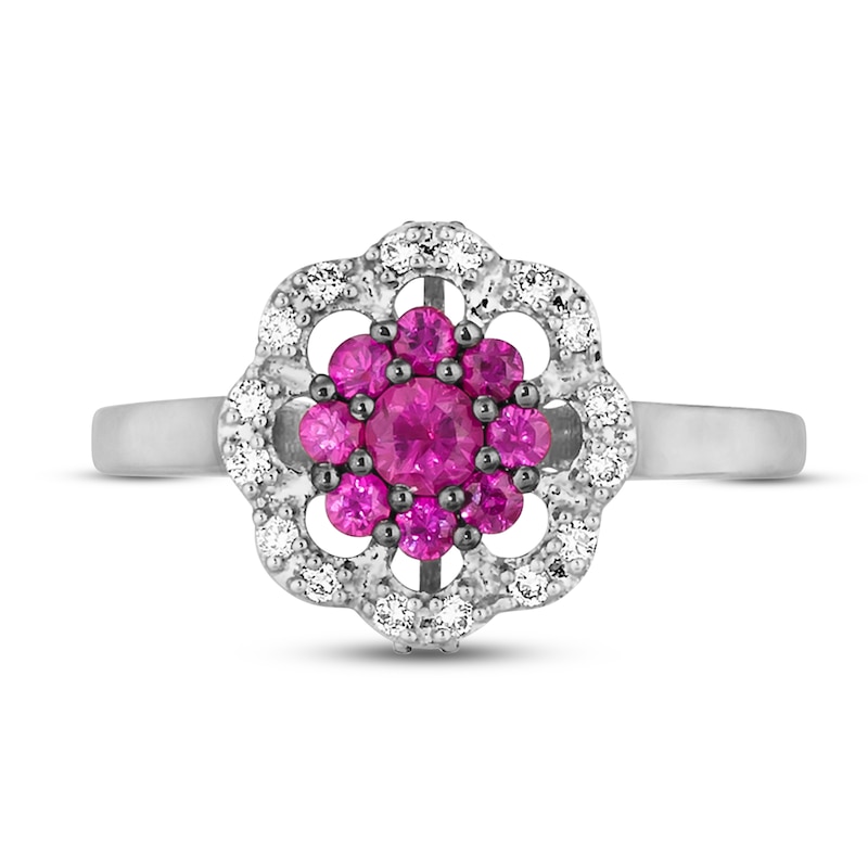 Le Vian Ruby & Diamond Ring 1/10 ct tw Diamonds Vanilla Gold Plated