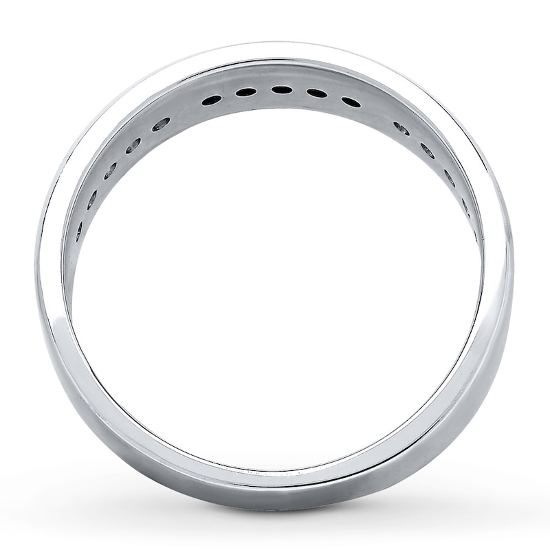 Men's Wedding Band 3/8 ct tw Diamonds White Gold Plated