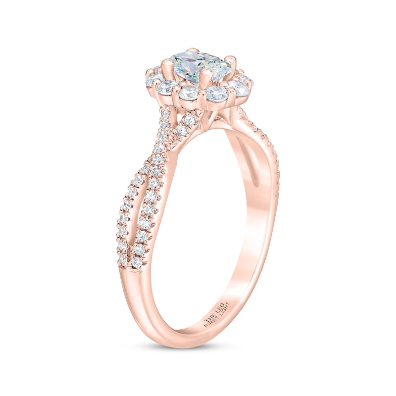 THE LEO First Light Diamond Oval-Cut Engagement Ring 1 ct tw Rose Gold Plated