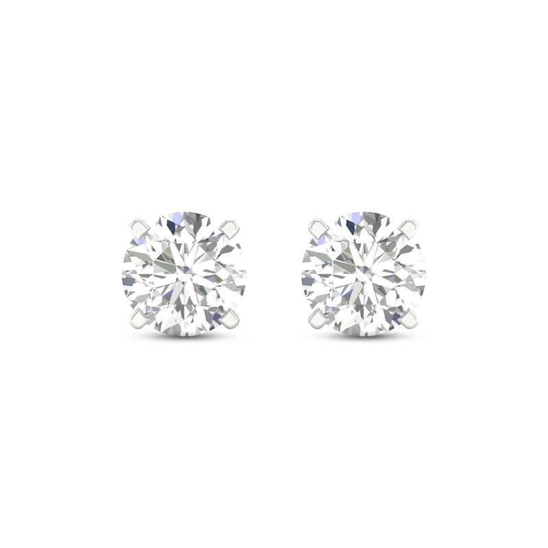 Lab-Created Diamonds by Solitaire Stud Earrings 3 ct tw White Gold Plated