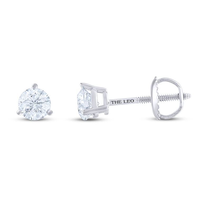 THE LEO Diamond Earrings 3/4 ct tw Round-cut White Gold Plated