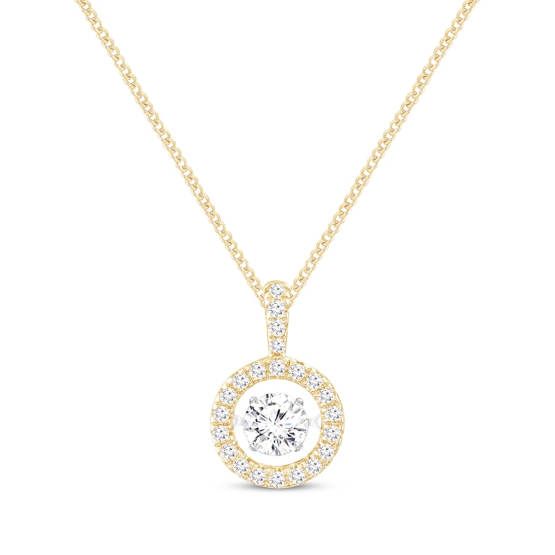 Unstoppable Love Lab-Created Diamond Necklace 1 ct tw Yellow Gold Plated 19
