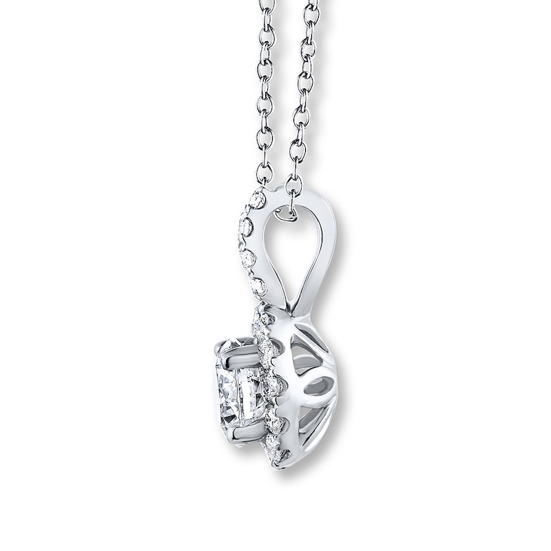 THE LEO Diamond Necklace 5/8 ct tw Round-cut White Gold Plated 19