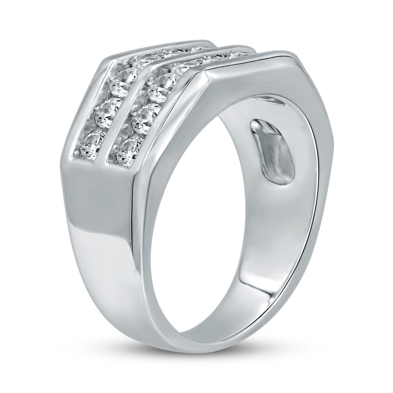 Men's Diamond Wedding Ring 2 ct tw Round-cut White Gold Plated