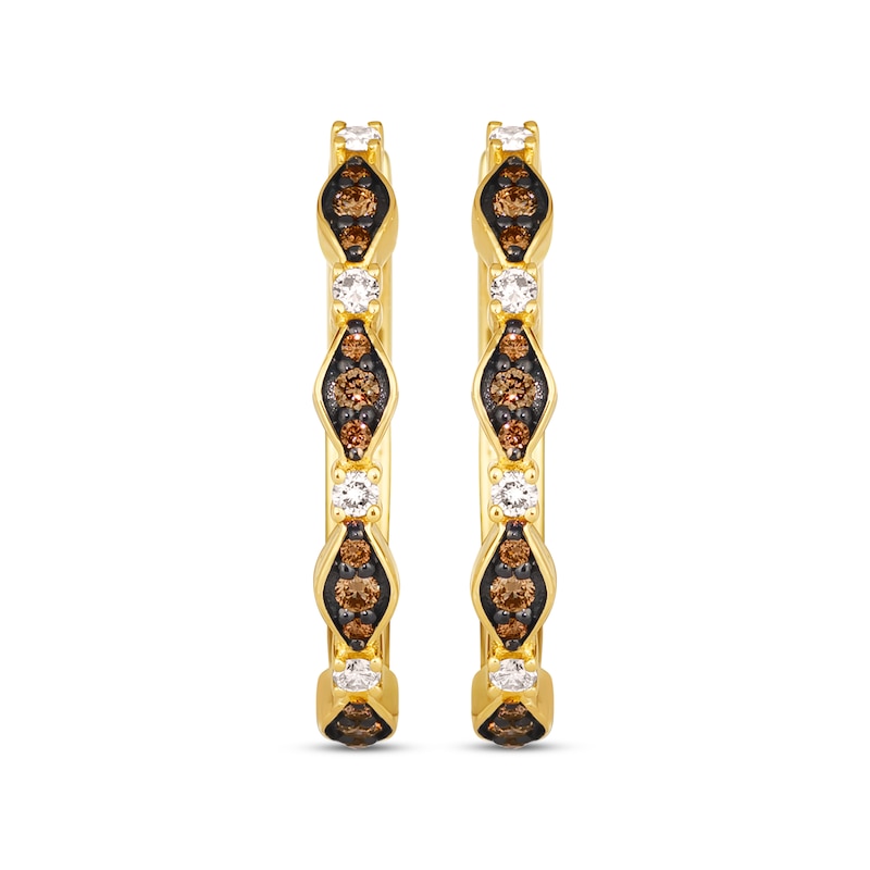 Le Vian Venetian Mosaic Diamond Hoop Earrings 1/3 ct tw Honey Gold Plated