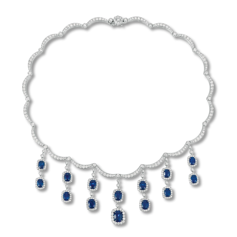 Le Vian Couture Sapphire Necklace 11-1/2 ct tw Diamonds Vanilla Gold Plated