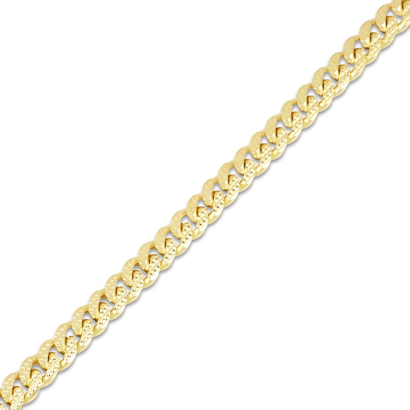 Solid Diamond-Cut Miami Cuban Chain Bracelet Yellow Gold Plated 8.5