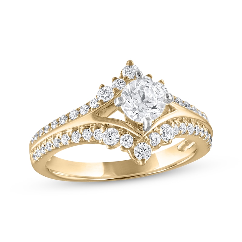 Diamond Engagement Ring 1 ct tw Round-cut Yellow Gold Plated