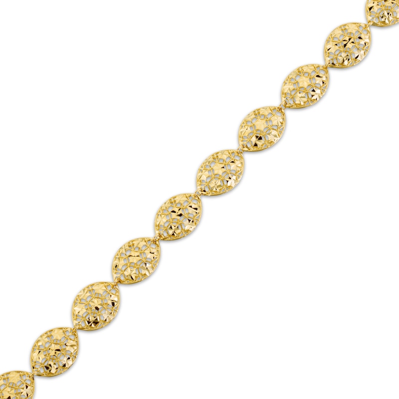 Italian Brilliance Diamond-Cut Oval Link Bracelet Yellow Gold Plated 7.75