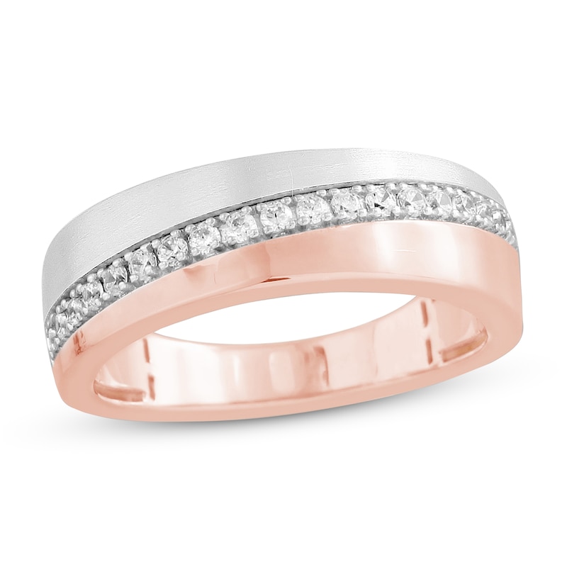 Men's Diamond Wedding Band 1/3 ct tw Round-cut Two-Tone Gold Plated