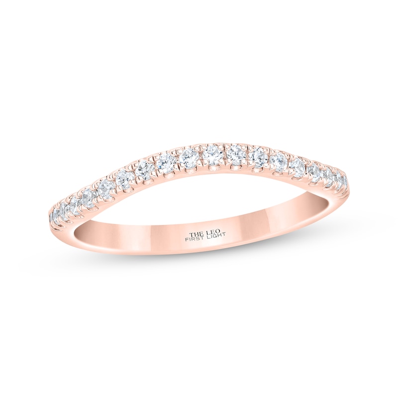 THE LEO First Light Diamond Curved Wedding Band 1/4 ct tw Rose Gold Plated