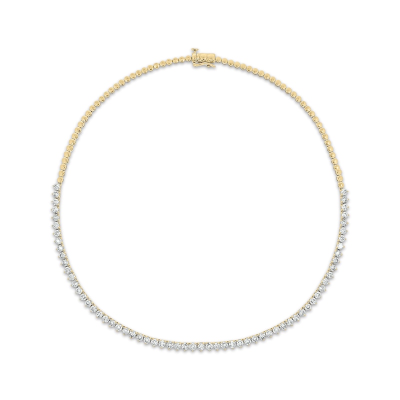 Diamond Riviera Choker Necklace 6 ct tw Yellow Gold Plated 16