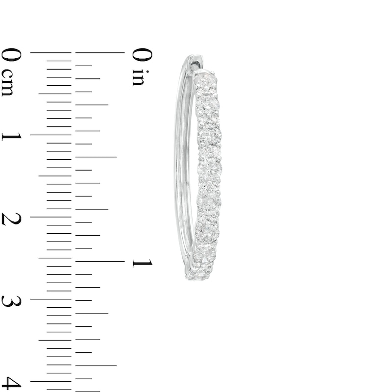 Diamond Hoop Earrings 2 ct tw White Gold Plated