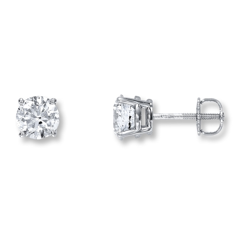 Diamond Earrings 2 ct tw Round-cut White Gold Plated