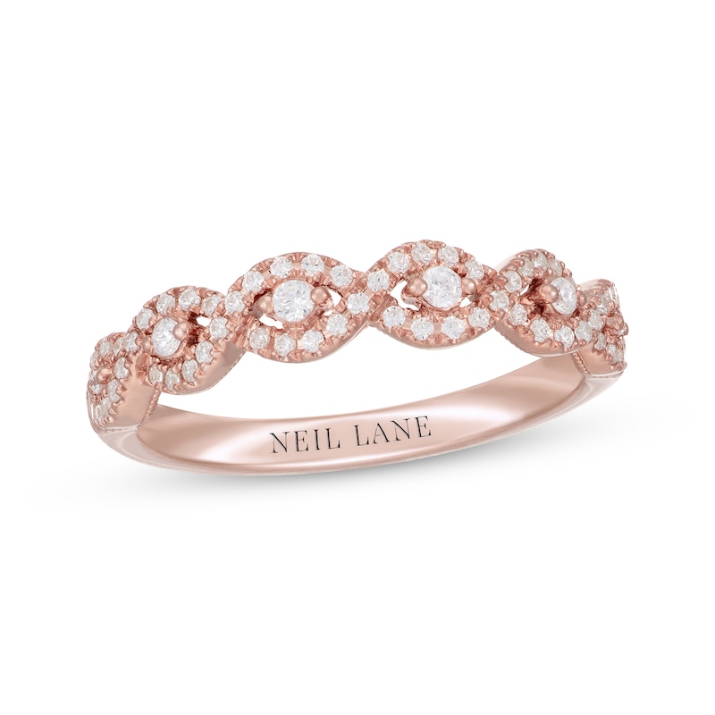 Neil Lane Round-Cut Diamond Anniversary Band 1/3 ct tw Rose Gold Plated