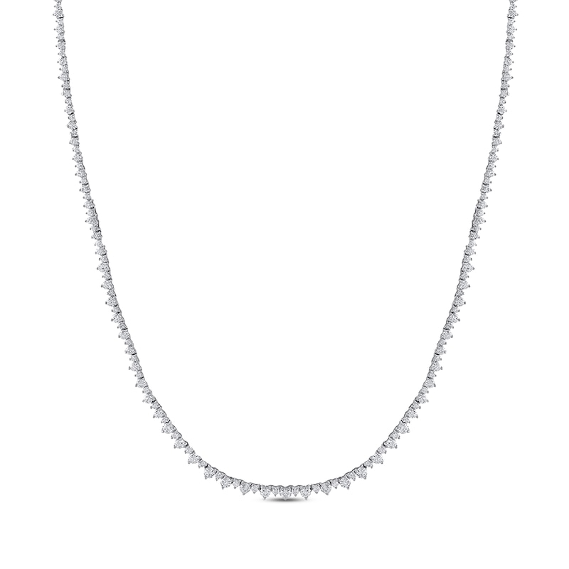 Diamond Riviera Necklace 3 ct tw White Gold Plated 18