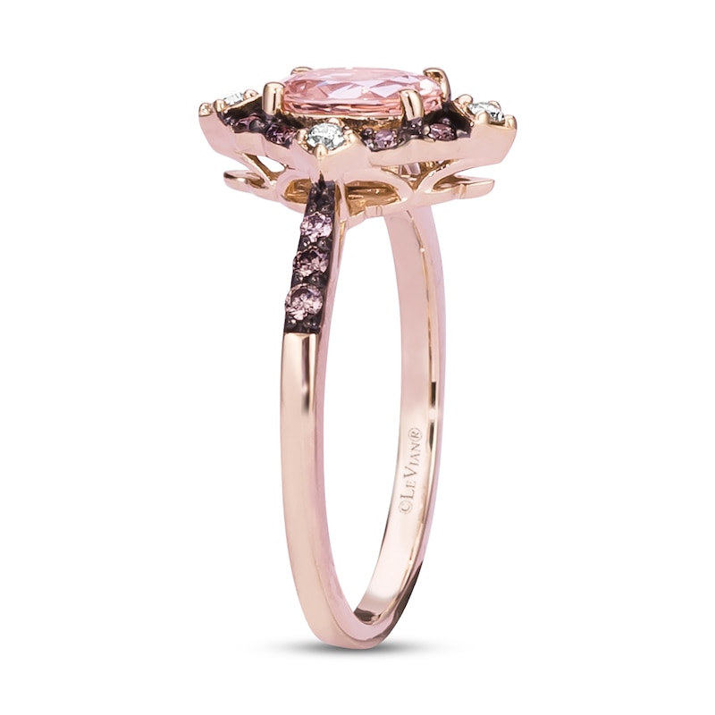 Le Vian Morganite Ring 1/5 ct tw Diamonds Strawberry Gold Plated