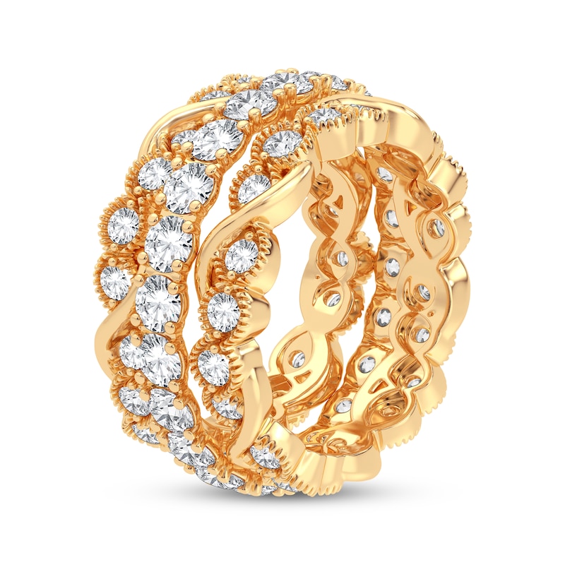 Round-cut Diamond Eternity Band 3 ct tw Yellow Gold Plated