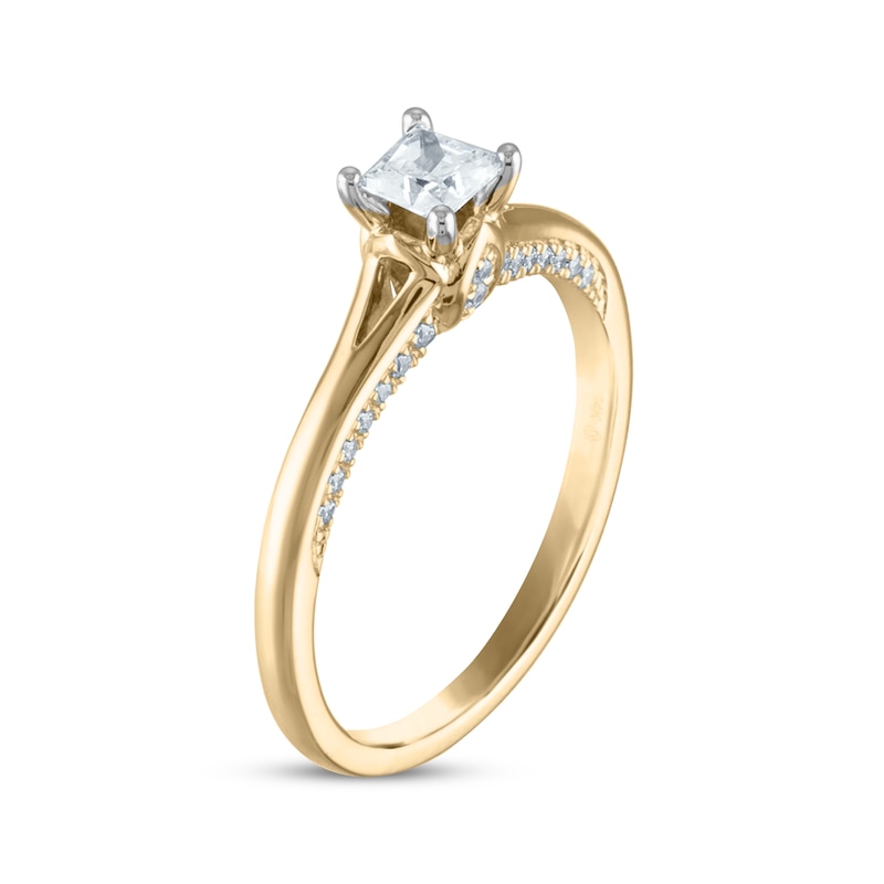 Princess-Cut Diamond Solitaire Engagement Ring 5/8 ct tw Yellow Gold Plated