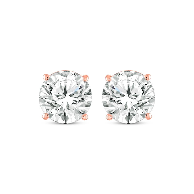 Round-Cut Diamond Solitaire Stud Earrings 1-1/2 ct tw Rose Gold Plated