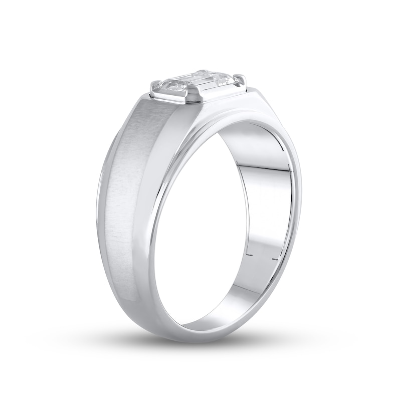 Men's Lab-Created Diamonds by Emerald-Cut Wedding Band 1 ct tw White Gold Plated