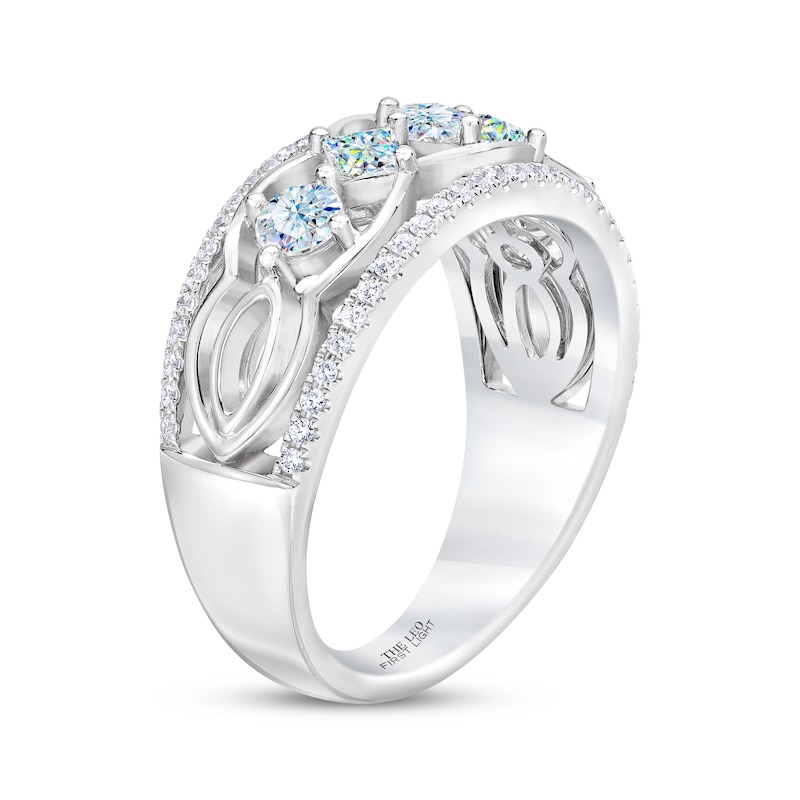 THE LEO First Light Diamond Princess & Round-Cut Anniversary Band 3/4 ct tw White Gold Plated
