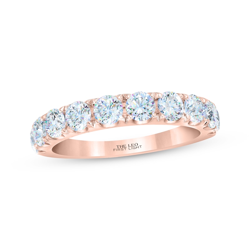 THE LEO First Light Diamond Anniversary Band 1-1/2 ct tw Rose Gold Plated