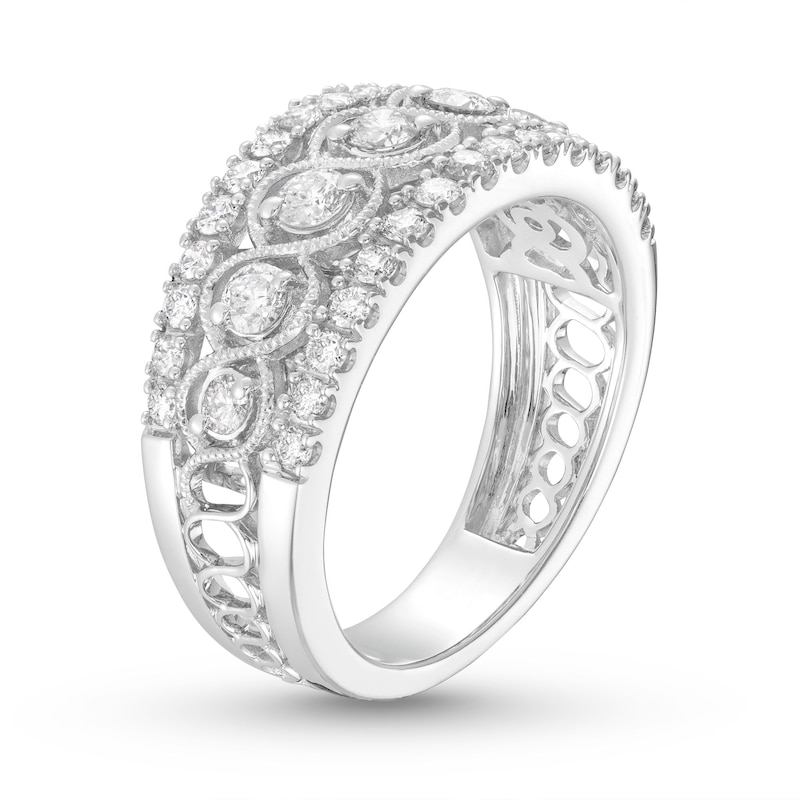 Diamond Anniversary Band 1 ct tw Round-cut White Gold Plated