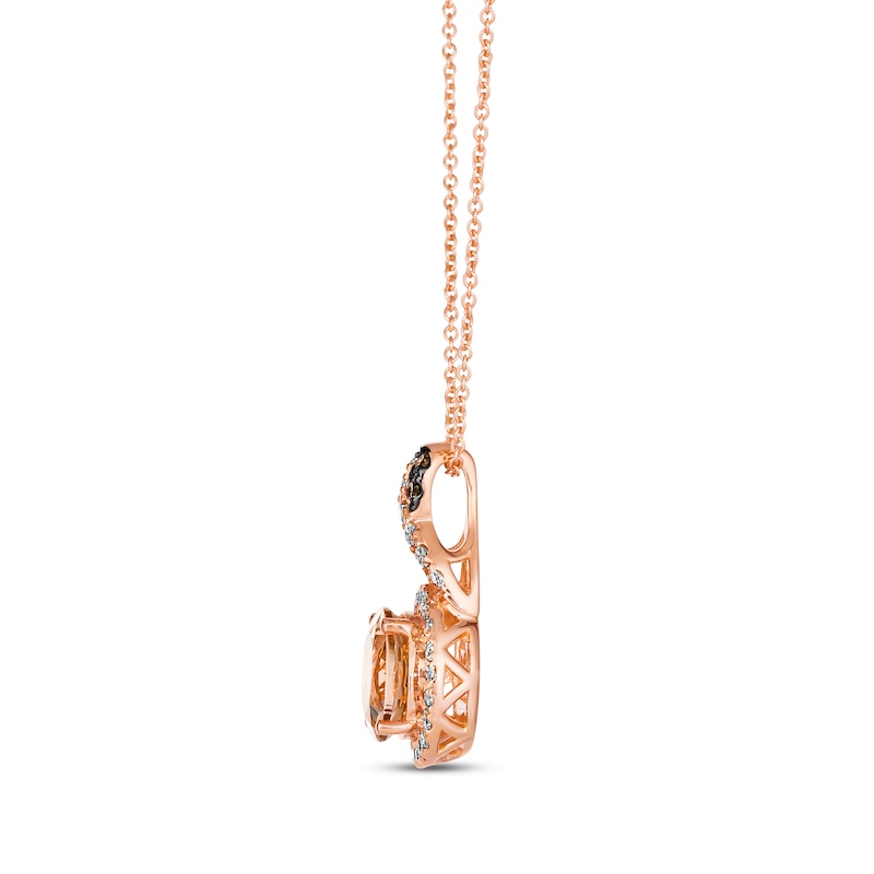 Le Vian Chocolate Twist Morganite Necklace 1/3 ct tw Diamonds Strawberry Gold Plated 19