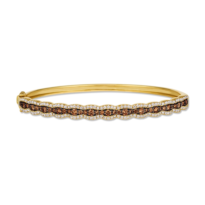 Le Vian Chocolate Waterfall Diamond Bangle Bracelet 2-1/4 ct tw Honey Gold Plated