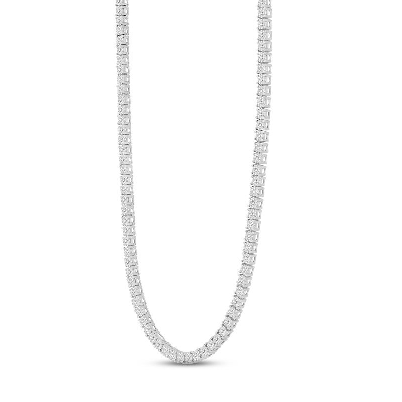 Men's Diamond Tennis Necklace 3 ct tw Round-cut White Gold Plated 20