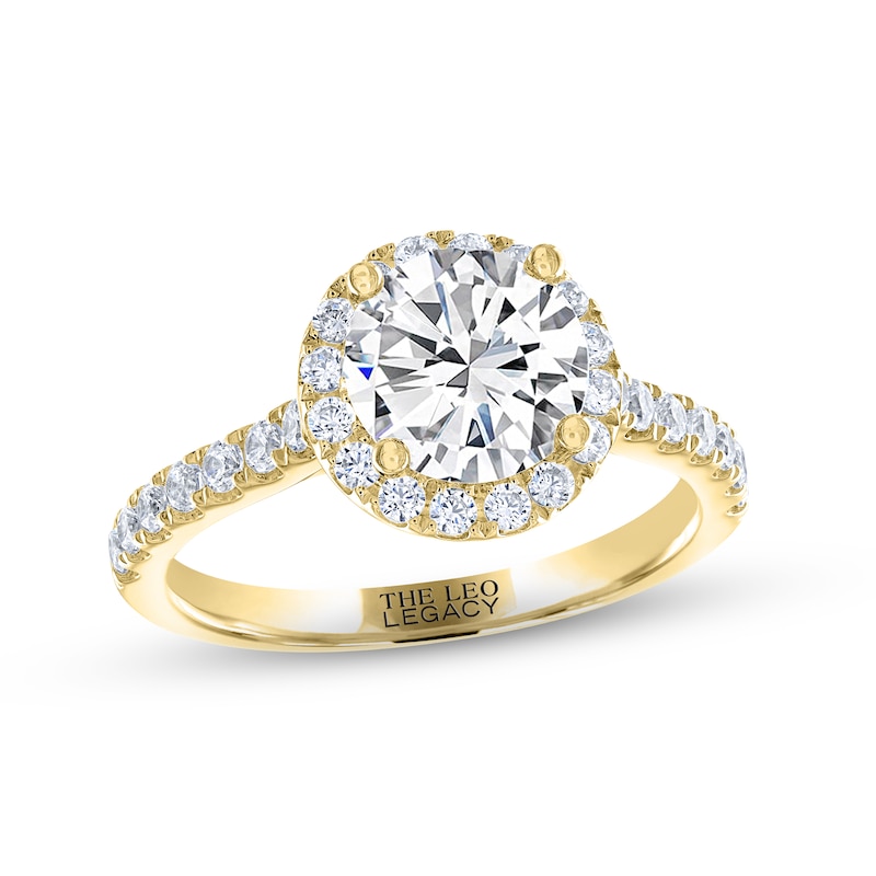 THE LEO Legacy Lab-Created Diamond Engagement Ring 1-7/8 ct tw Yellow Gold Plated
