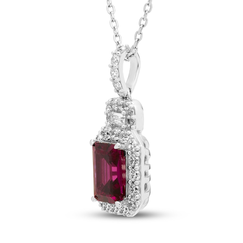 Neil Lane Garnet & Diamond Necklace 1/2 ct tw White Gold Plated 19